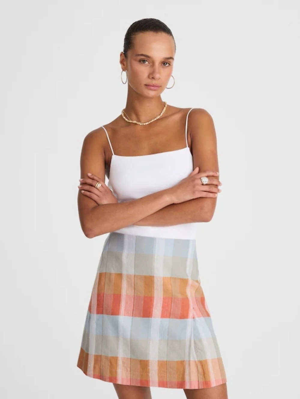 Madewell Multicolor Striped Linen-Blend Skirt - Picture 3 of 7